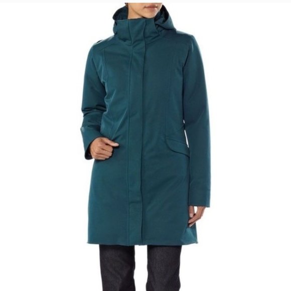 Patagonia Duete Down Parka Womens XS -Tidal Teal color -Detachable Hood